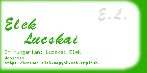 elek lucskai business card